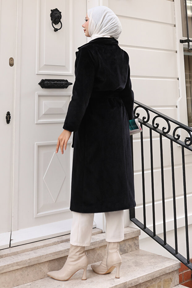 معطف ريش تايلاندي E9154 أسود - 5