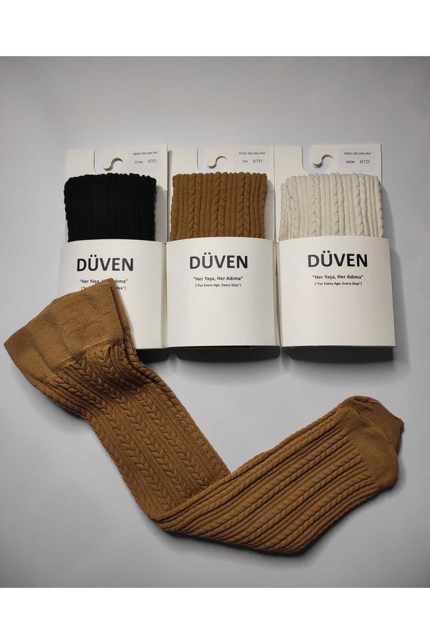 3-Pack of Soft Textured Thick Winter Colored Knee-High Socks with Classic Knit Pattern