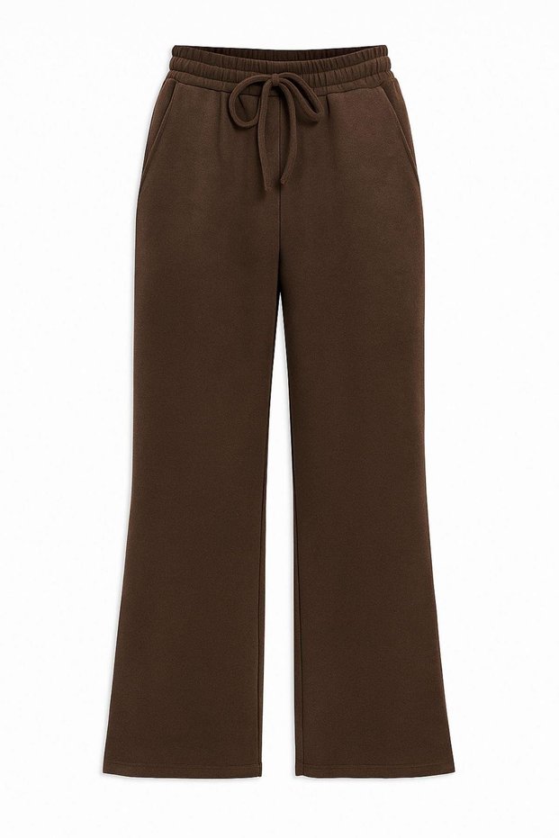 4782 Women's Elastic Waist Thessaloniki Palazzo Pants Brown