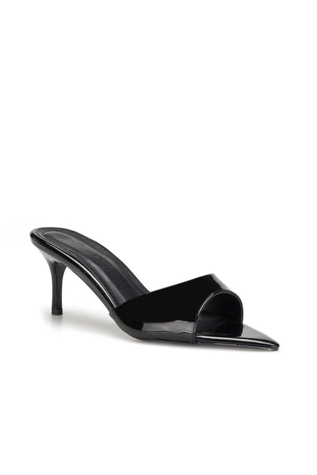 Ds Spillo-700 Patent Leather Black Women's Daily Classic Heeled Shoes