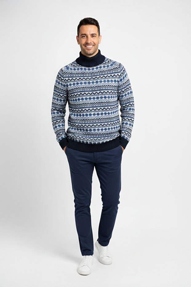 سترة نصف الياقة المدورة للرجال - 2