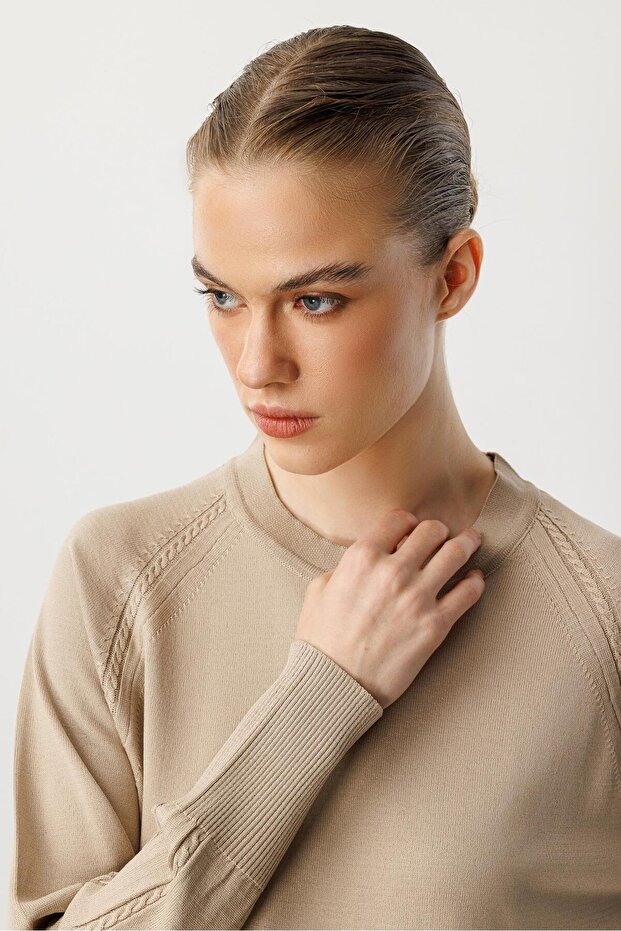 Reglan Kol Basic Triko Tunik-TAŞ - 3