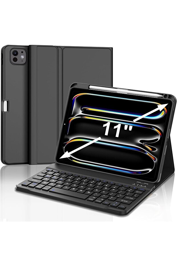 iPad Pro 11-inch Case 2024 with Detachable Keyboard (Black)