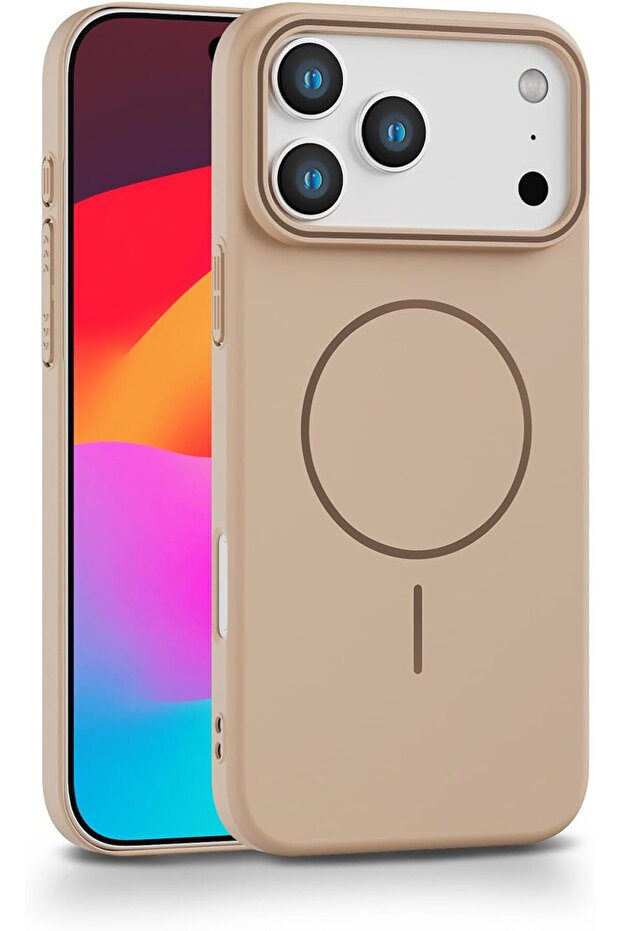 Luxury Magnetic Silicone Case for iPhone Series — Brown (iPhone 17 Pro)