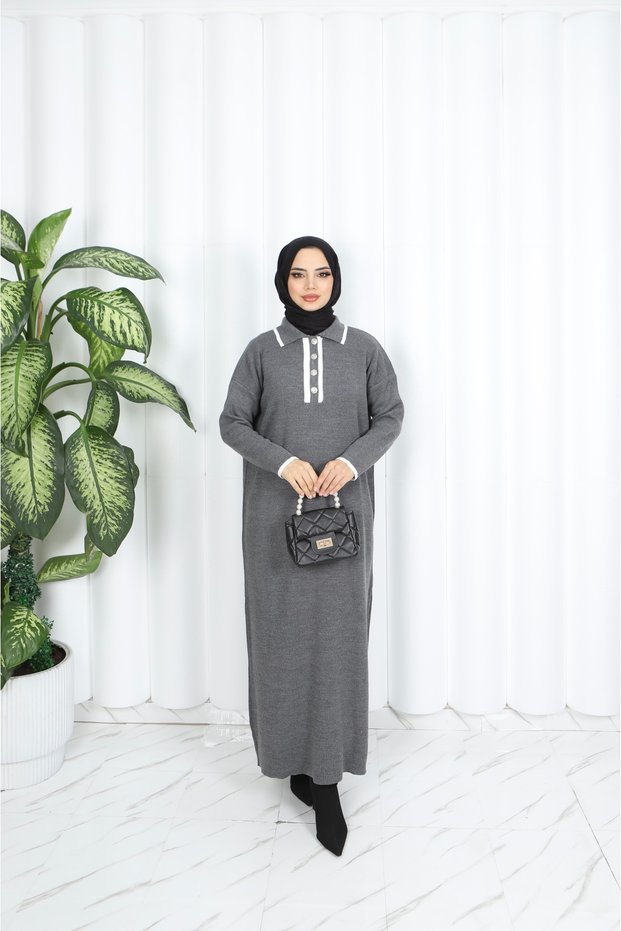 Polo Neck Knitwear Dress