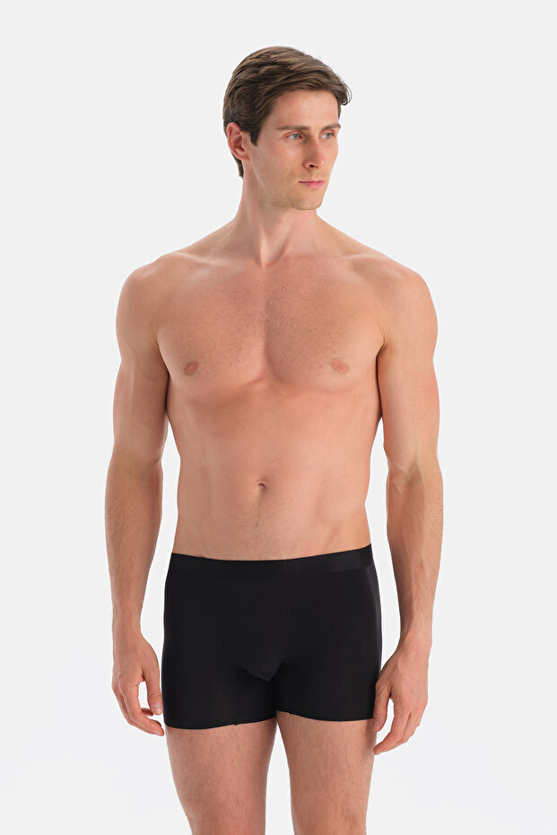 Siyah Düz Micro Modal Boxer - 1
