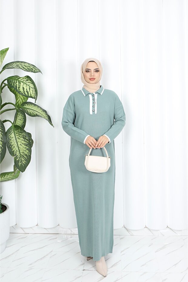Polo Neck Knitwear Dress