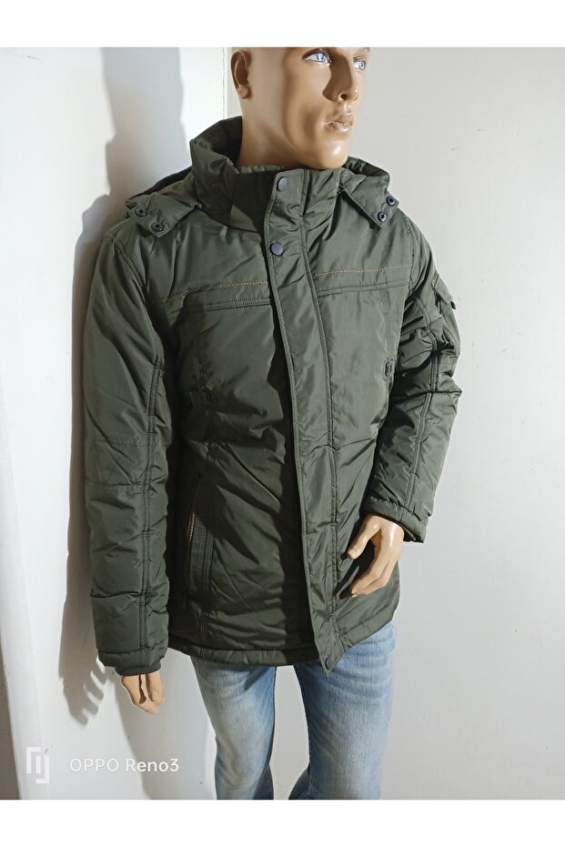 kalın kapşonlu kaban - 4