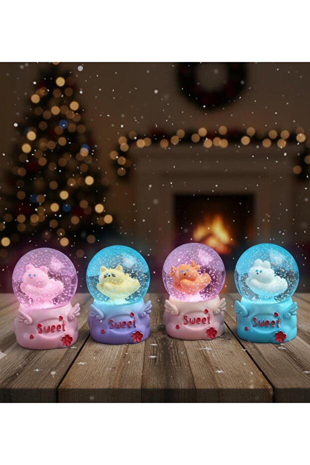 Mini Işıklı Sevimli Hayvan Kar Küresi - 2