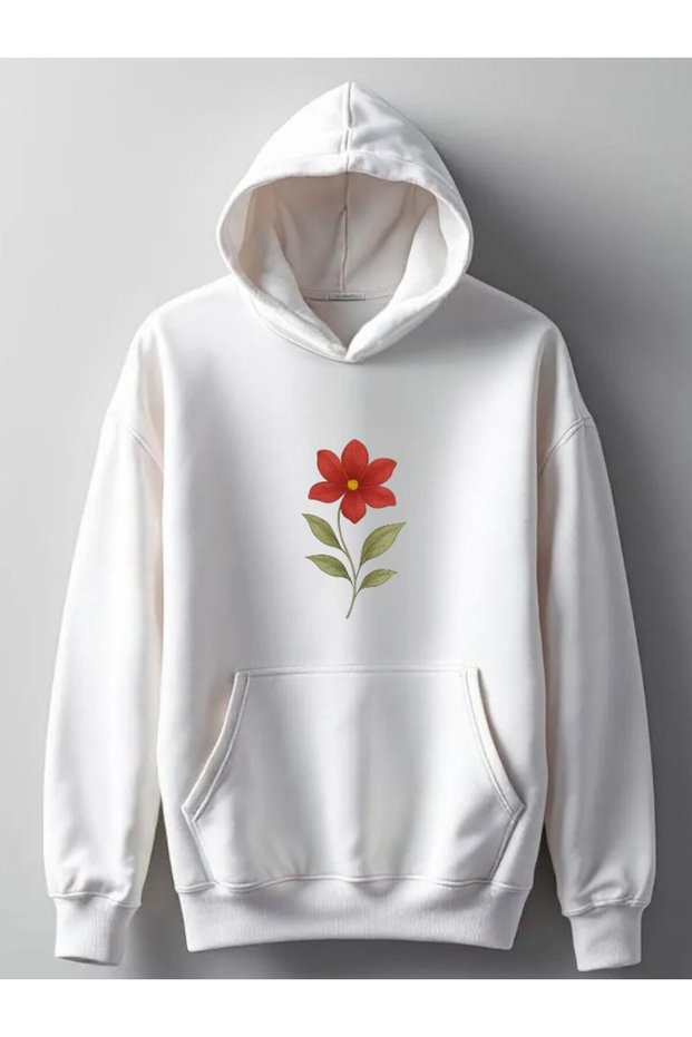 New Season Printed 3 Yarn Cotton Hooded Sweatshirt