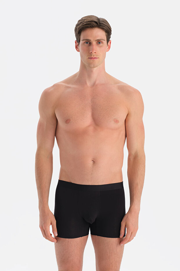 Siyah Düz Micro Modal Boxer - 3