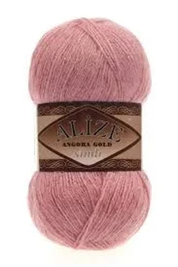 Angora Gold Silvery Soft Sweater Scarf Beanie Knitting Yarn Pink 144