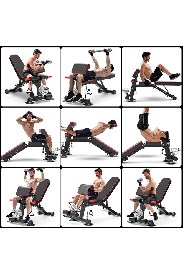 مقعد تمارين قابل لتعديل الوزن، مقعد تمارين متعدد الوظائف قابل للطي - 7