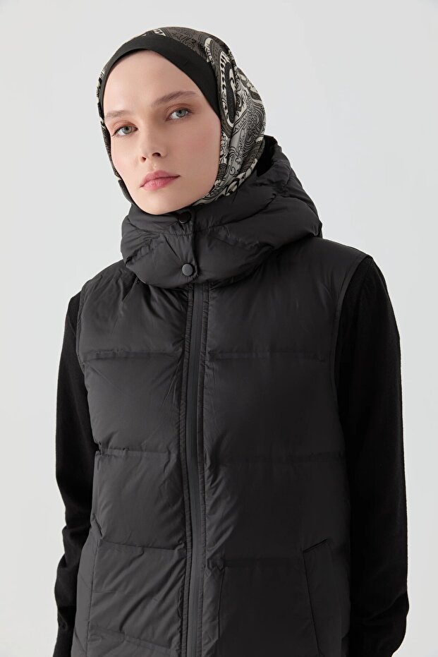 Kapitone Yelek - Siyah - 5