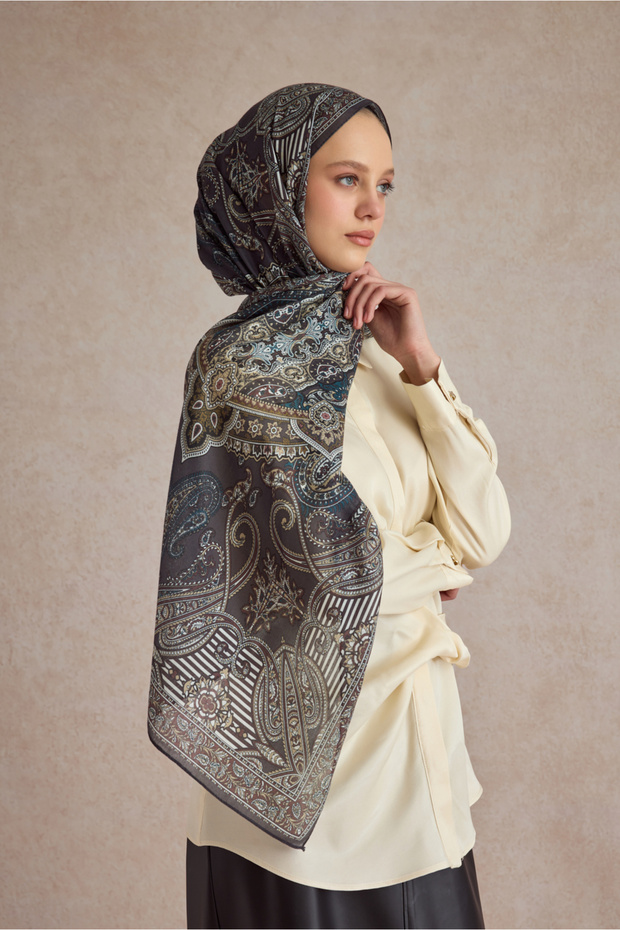 Pamuk Şal Shadow Olive - 1