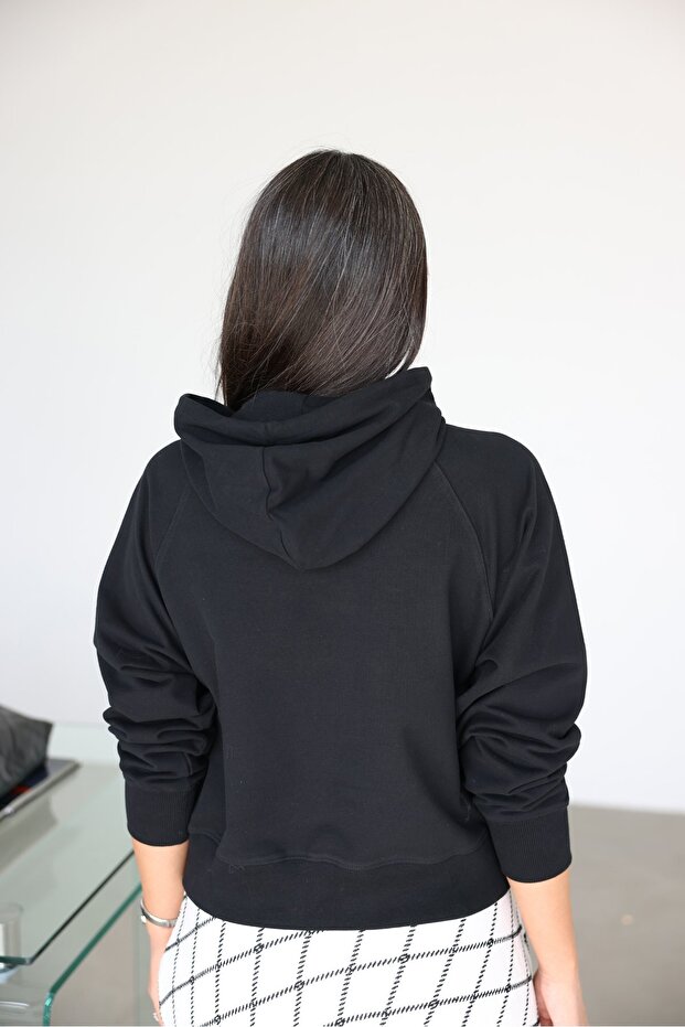 Kapüşonlu Basic Sweat - 4