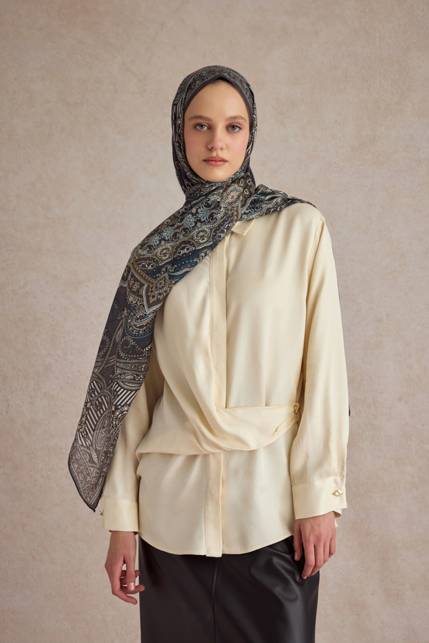 Pamuk Şal Shadow Olive - 3