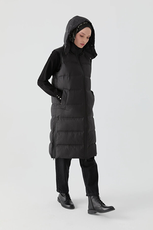 Kapitone Yelek - Siyah - 3