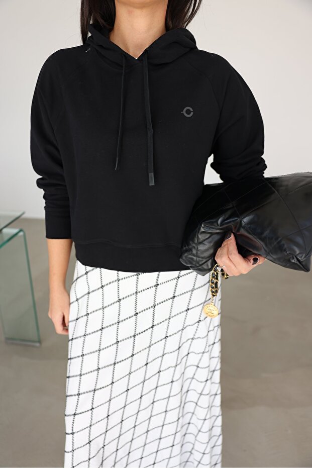 Kapüşonlu Basic Sweat - 3
