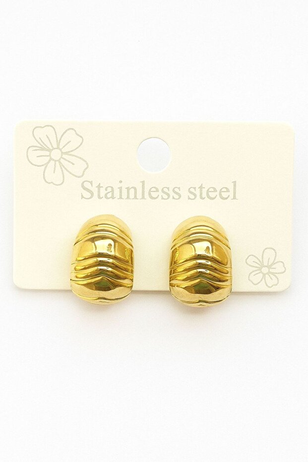 Bombeli Gold Steel Stylish Earrings
