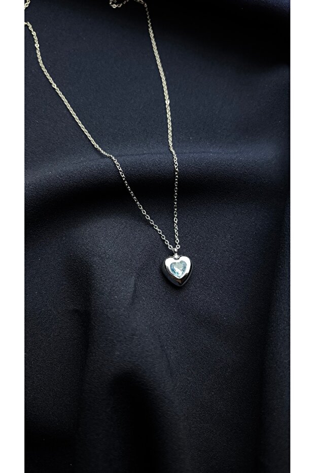 Silver Color Heart Necklace