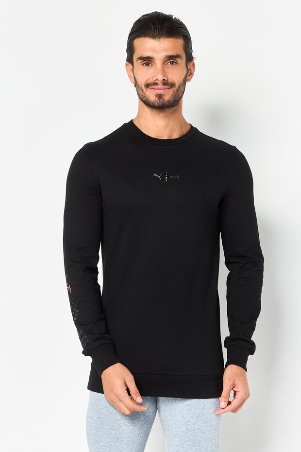 Men Slim Fit Long Sleeve Outdoor Sweatshirts, Black