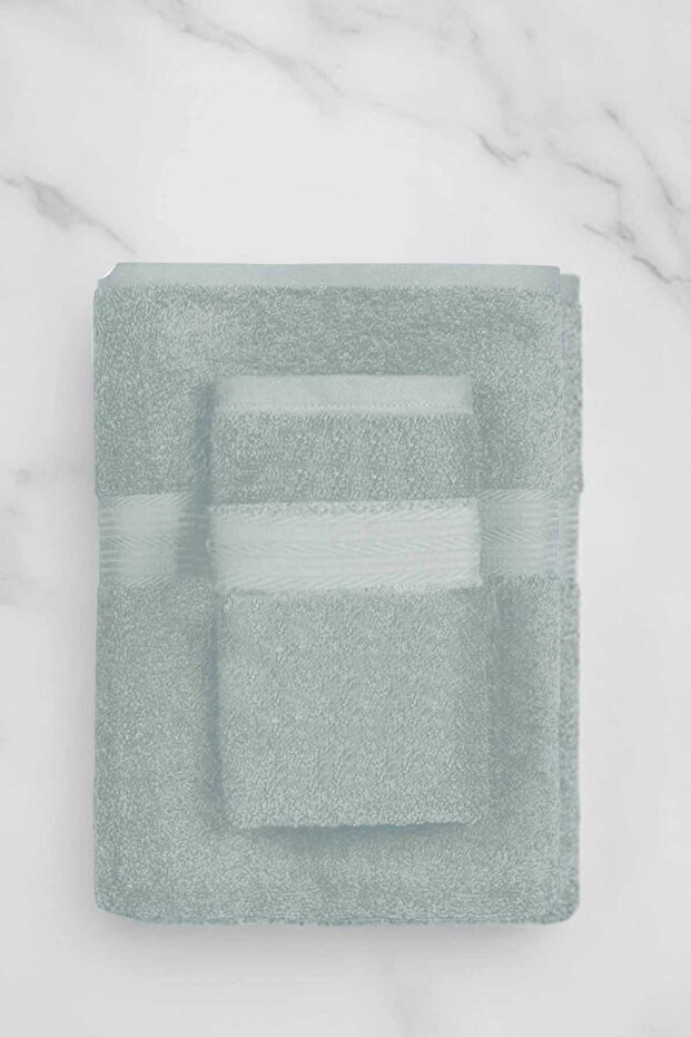 2 Piece Oversized Luxury Premium Bathroom Spa Towel Set 90X170 cm Light Gray