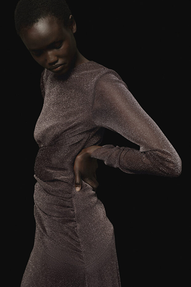 Simli File Elbise - 6