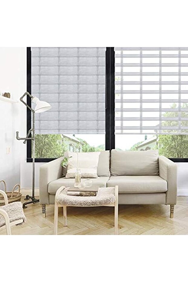 Square Double-Layer Roller Curtain, Easy to Install, 200 cm x 150 cm