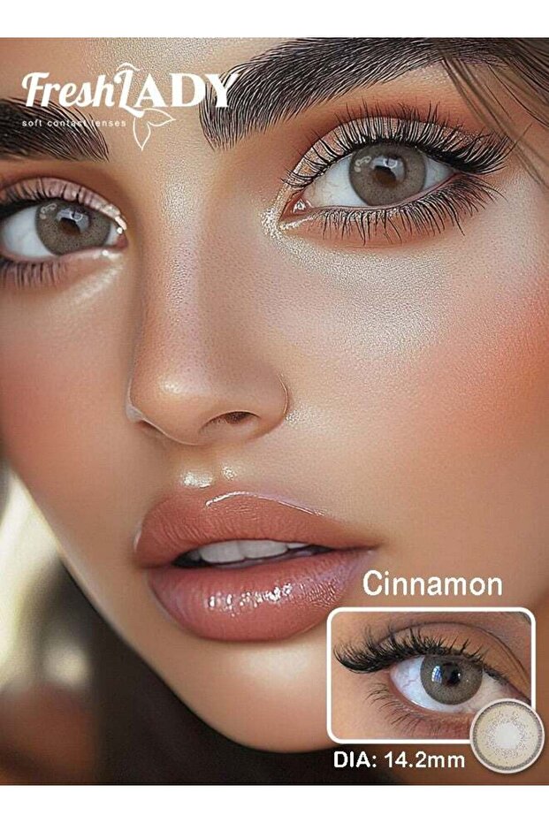 FreshLady Colored Lenses 1 Pair - Natural Look Cinnamon 14.2mm Yearly
