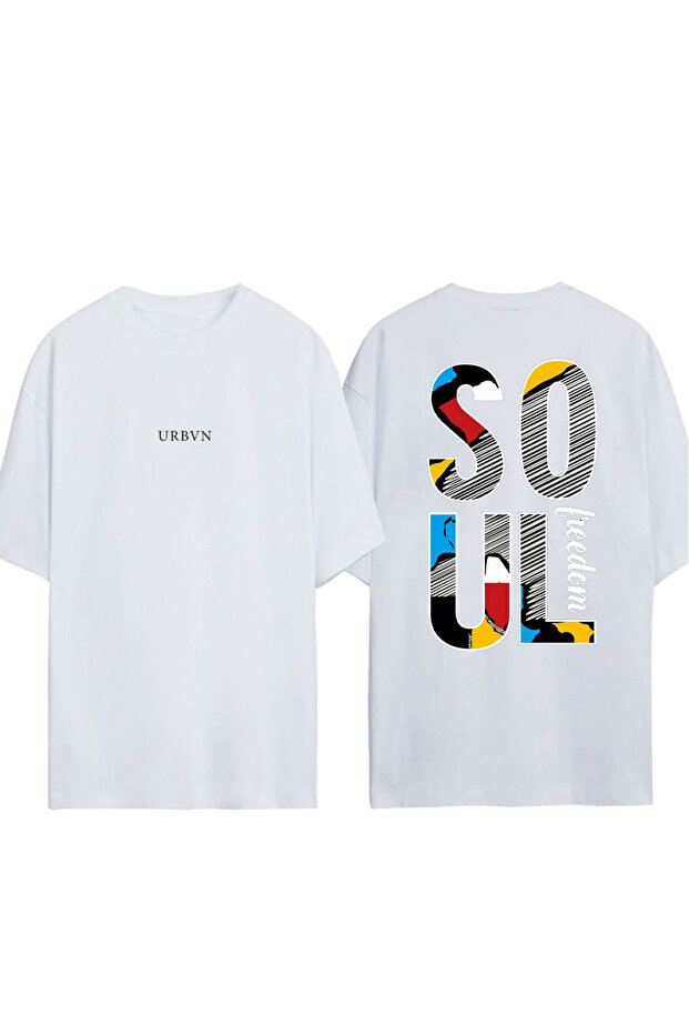 Soul Design Printed White Oversized T-Shirt