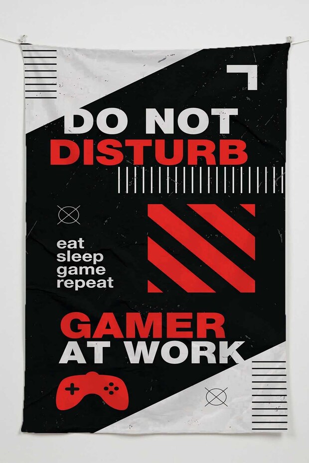 Vertical Gamer Wall Covering – Gaming Themed, High-Quality Fabric, Tapestry Wall Carpet
