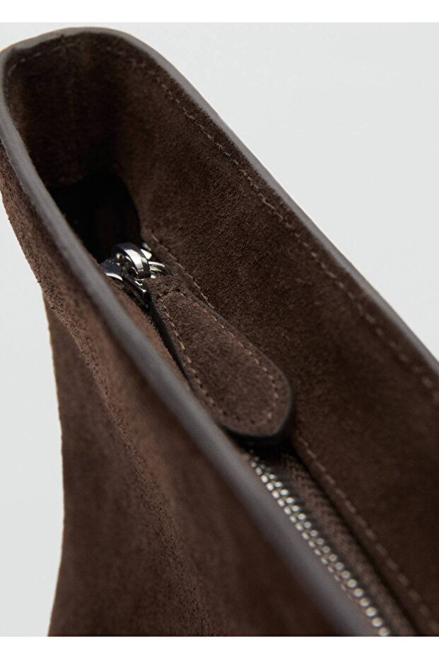 Süet shopper çanta - 5