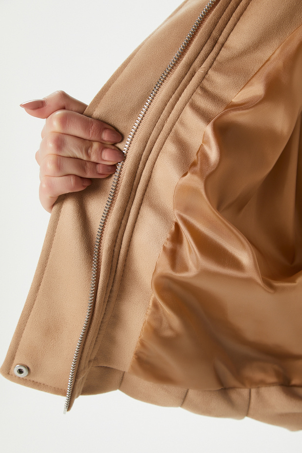 Kadın Thomas Süet Taba Blazer Ceket: - 8