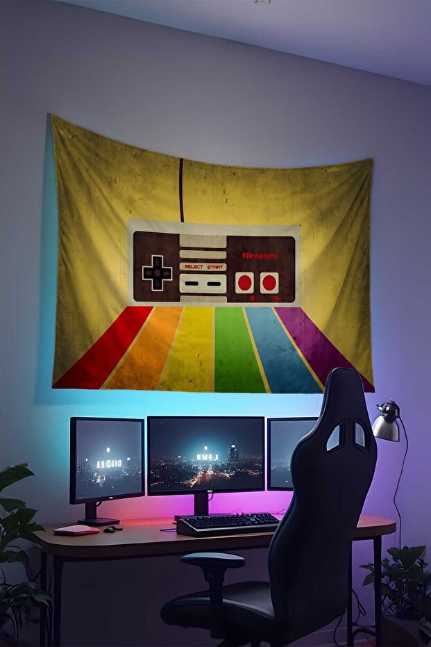 Gamer Wall Covering – Gaming Themed, High-Quality Fabric, Tapestry Wall Carpet