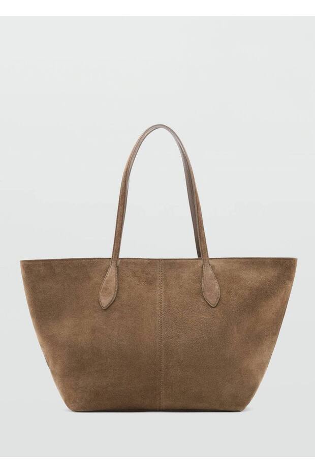 Süet shopper çanta - 2