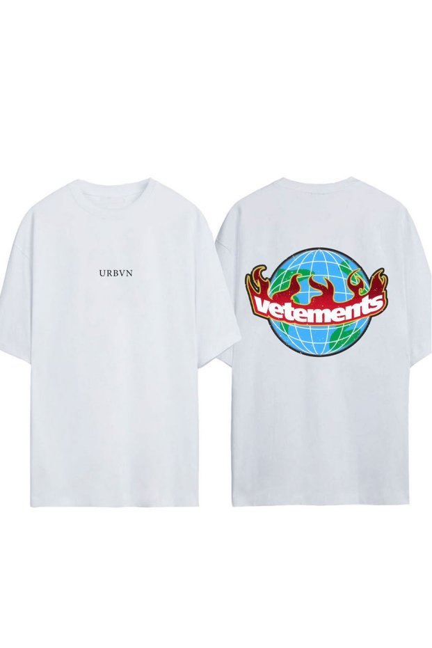 Vetements Design Printed White Oversized T-Shirt