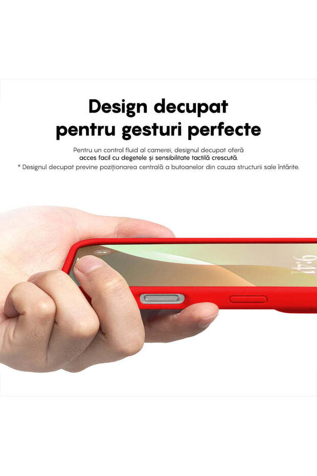 Soft Silicone Case iPhone 16 Plus, Microfiber Inside, Protective, Slim, Red - 4