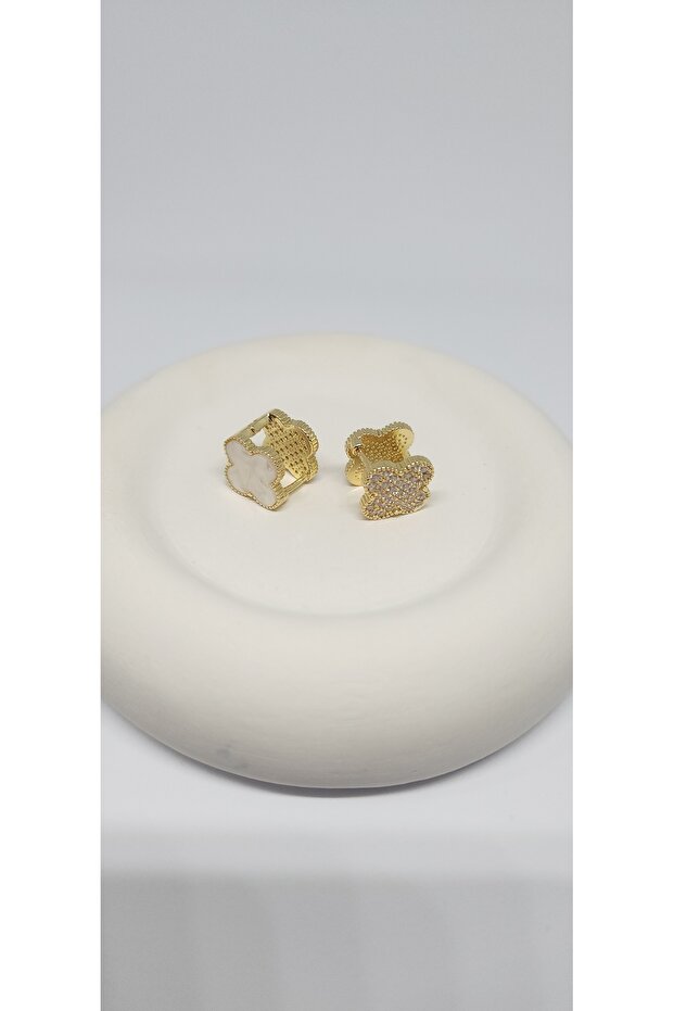 Çift Taraflı Yonca Küpe - 1