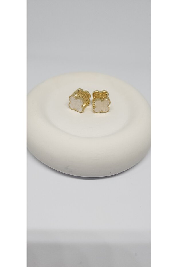 Çift Taraflı Yonca Küpe - 4