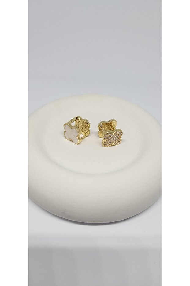 Çift Taraflı Yonca Küpe - 2