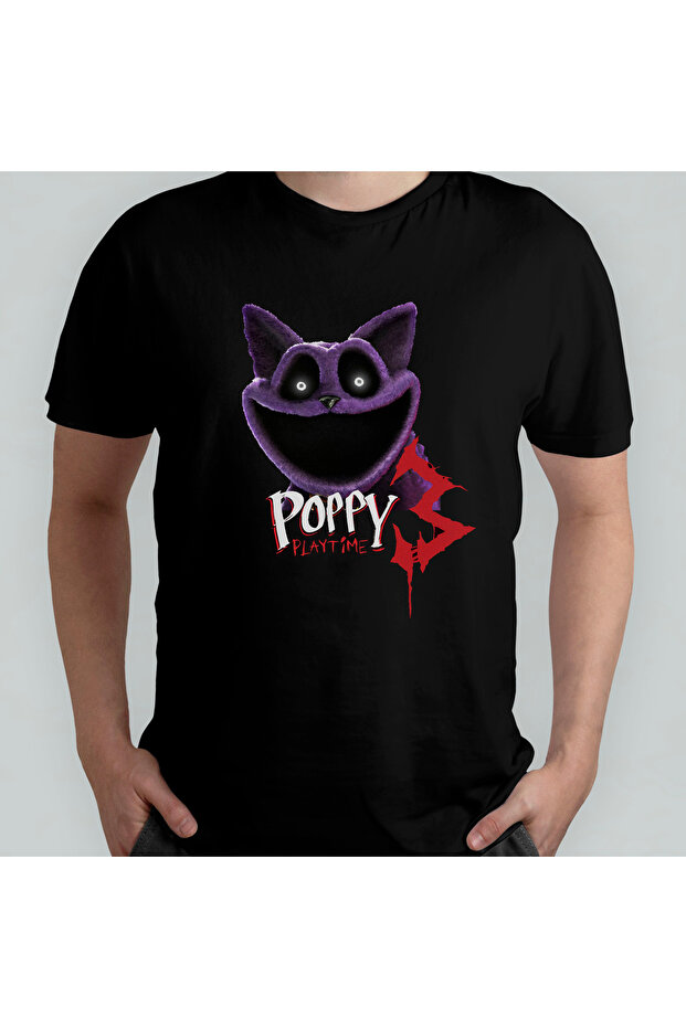 Poppy Playtime 3 Catnap 100% Cotton Crew Neck T-Shirt Model 2