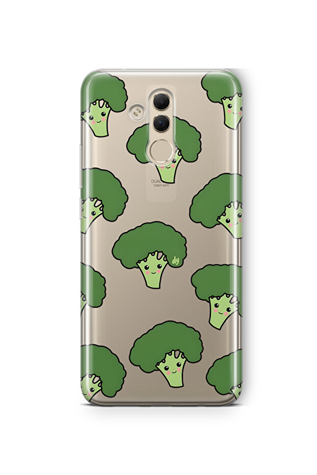 حافظة هاتف شفافة متوافقة مع هاتف هواوي ميت 20 لايت بنمط البروكلي اللطيف - 1