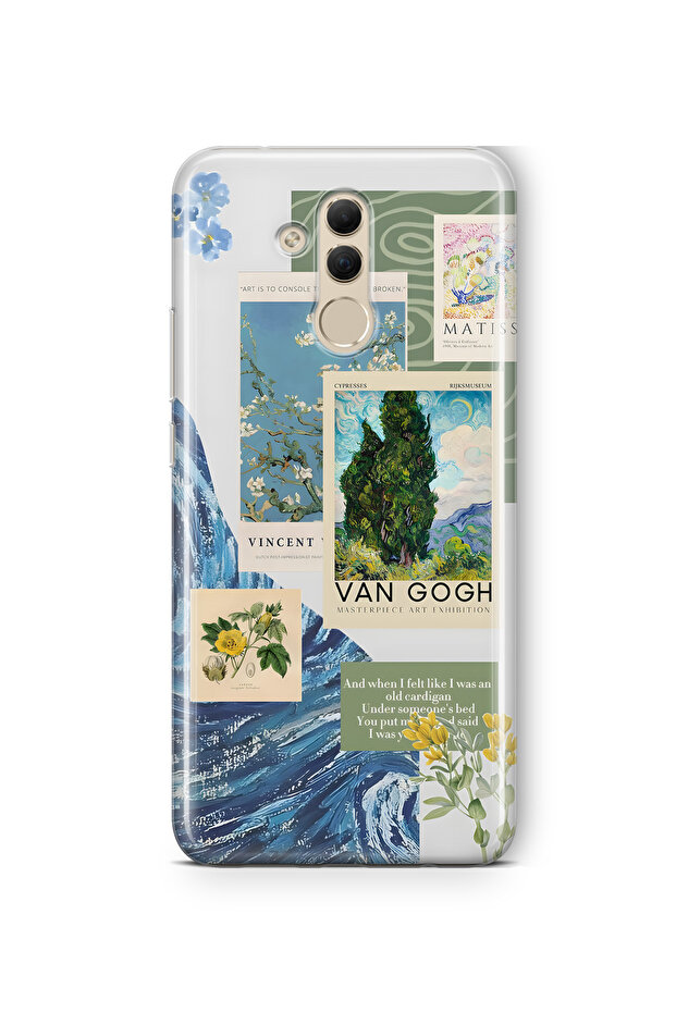 حافظة هاتف شفافة متوافقة مع هاتف هواوي ميت 20 لايت بنمط فان جوخ - 1