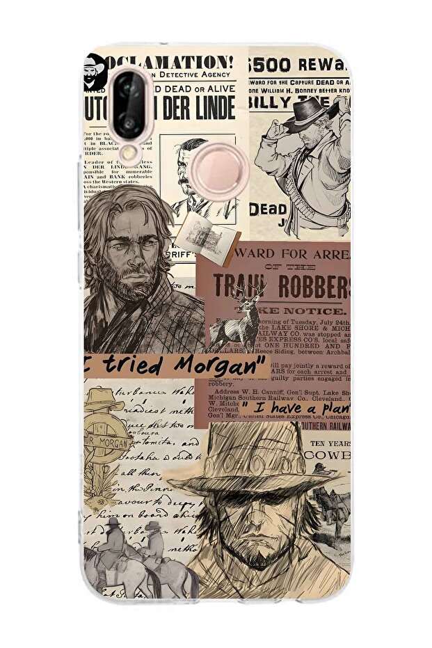 حافظة هاتف شفافة متوافقة مع نمط غربي لهاتف هواوي P20 لايت - 1