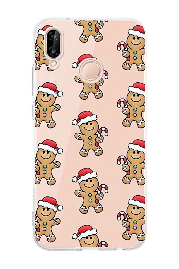 حافظة هاتف شفافة متوافقة مع هاتف هواوي P20 لايت بنمط الزنجبيل - 1