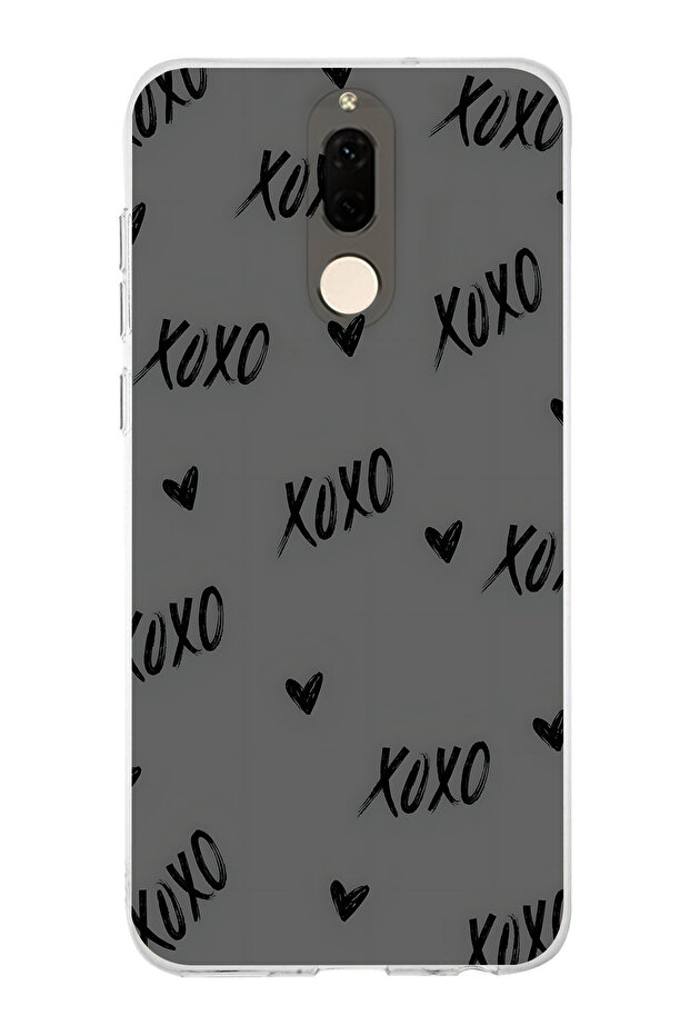 حافظة هاتف شفافة بنمط XOXO متوافقة مع هاتف هواوي ميت 10 لايت - 1