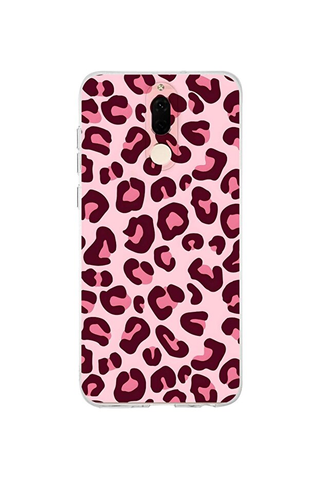 حافظة هاتف شفافة متوافقة مع هاتف Huawei Mate 10 Lite بنمط الفهد الوردي - 1