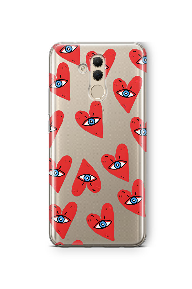 حافظة هاتف شفافة بنمط قلب متوافقة مع هاتف هواوي ميت 20 لايت - 1