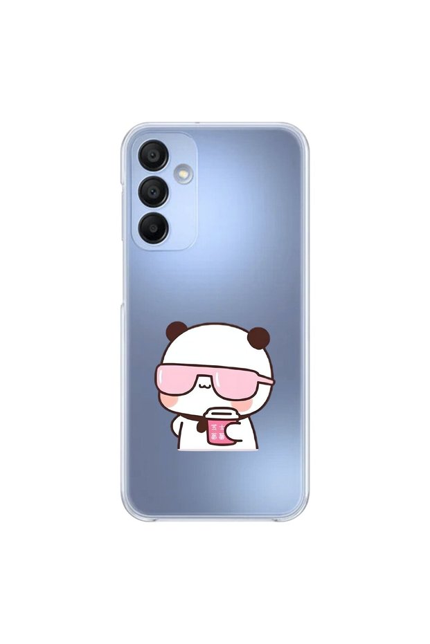 Samsung Galaxy A15 Compatible Transparent Case Couple Teddy Bear 2 Designs